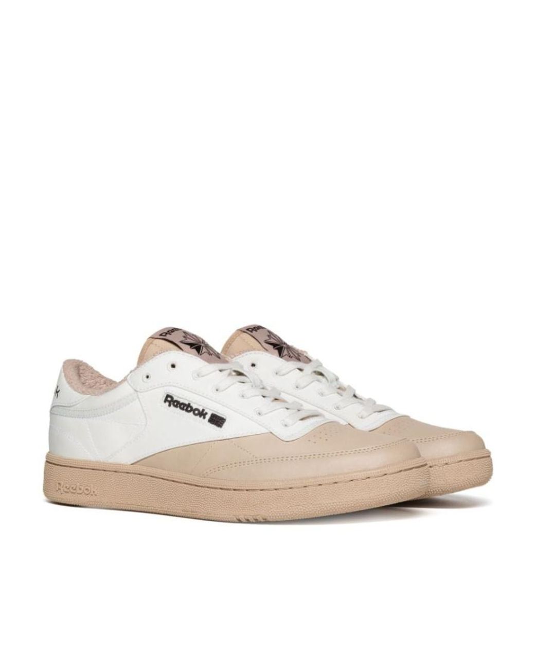 Reebok White Logo-Patch Leather Sneakers for men