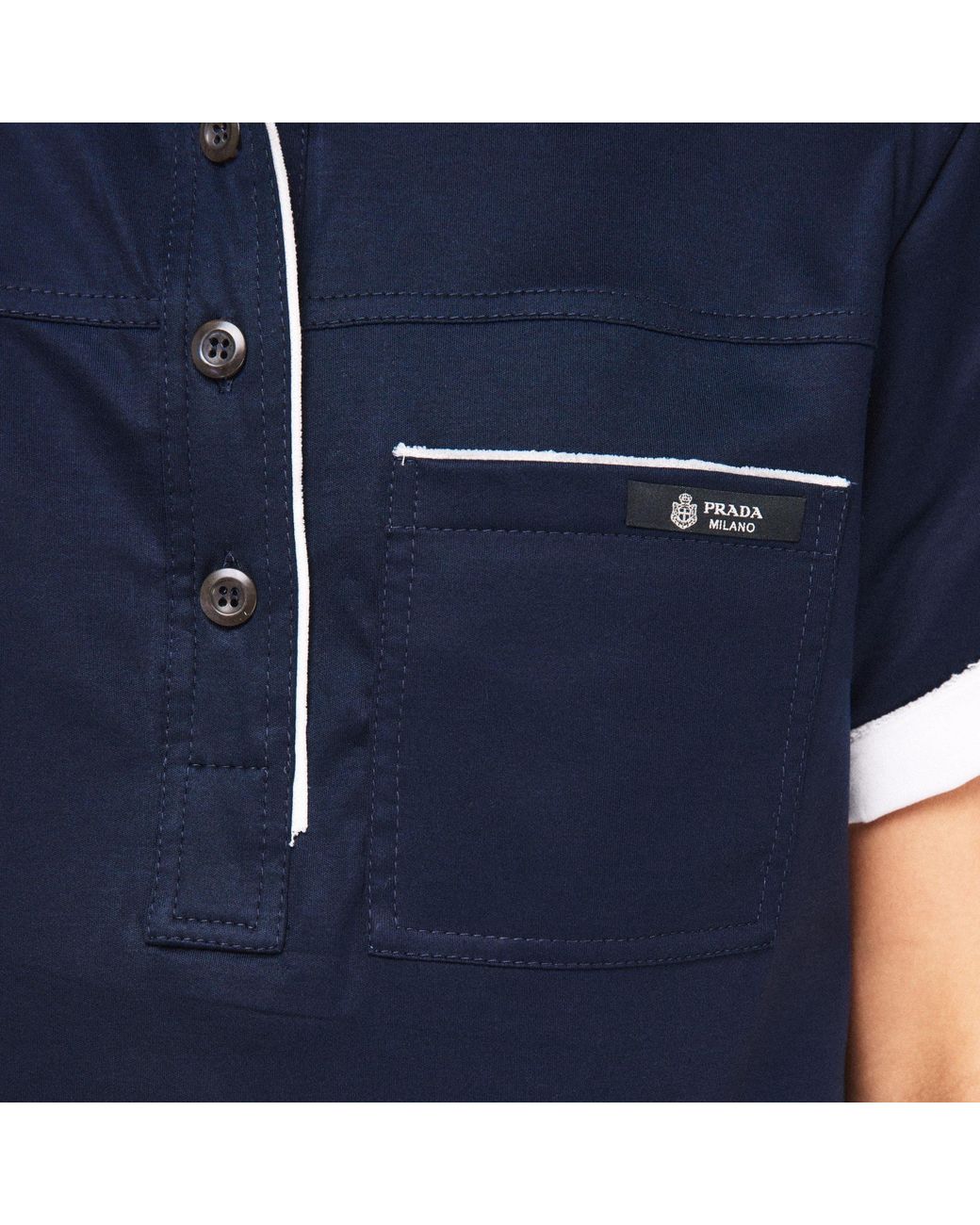 Prada Blue Short-Sleeved Polo Shirt
