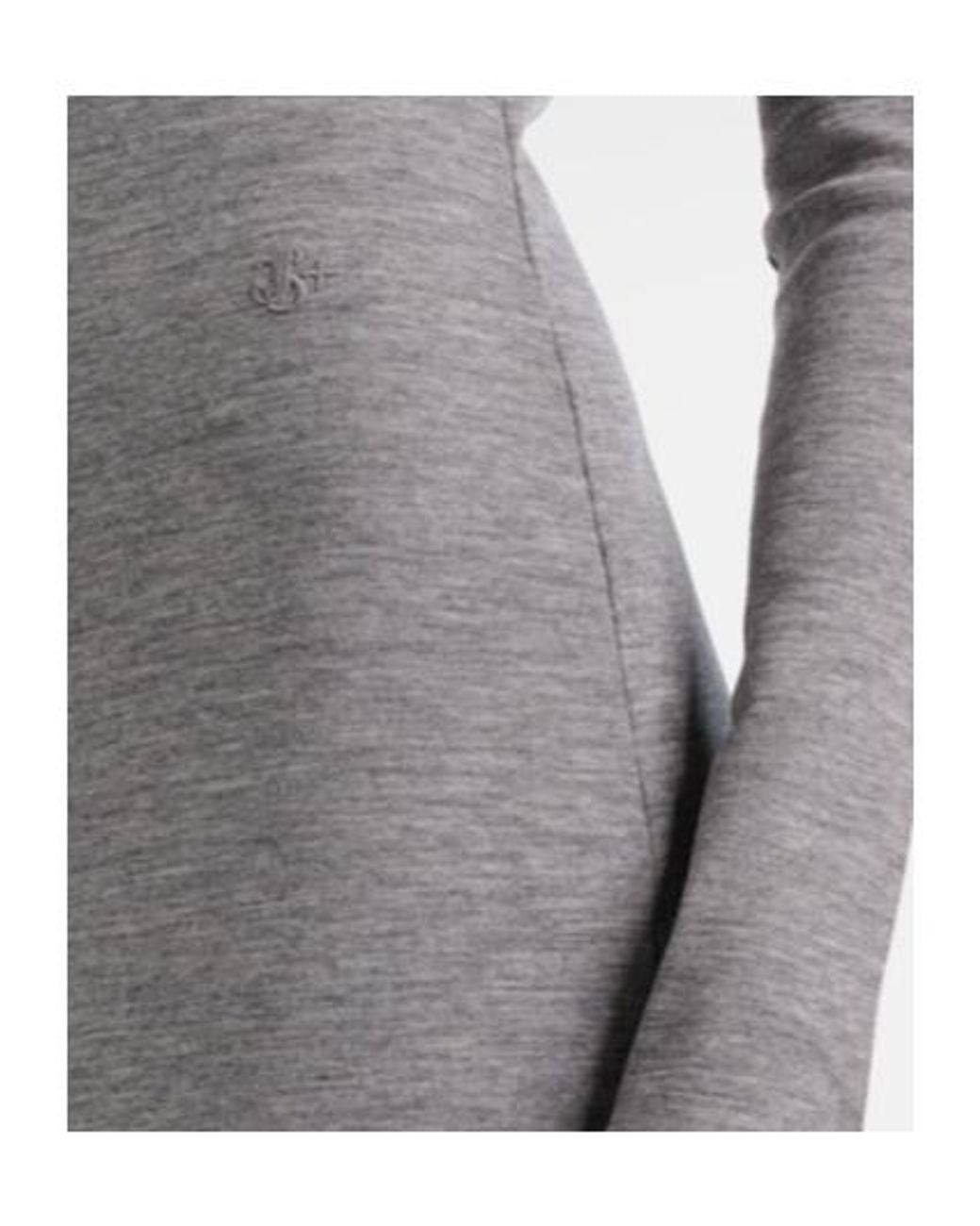 Jil Sander Gray Virgin Wool Midi Dress