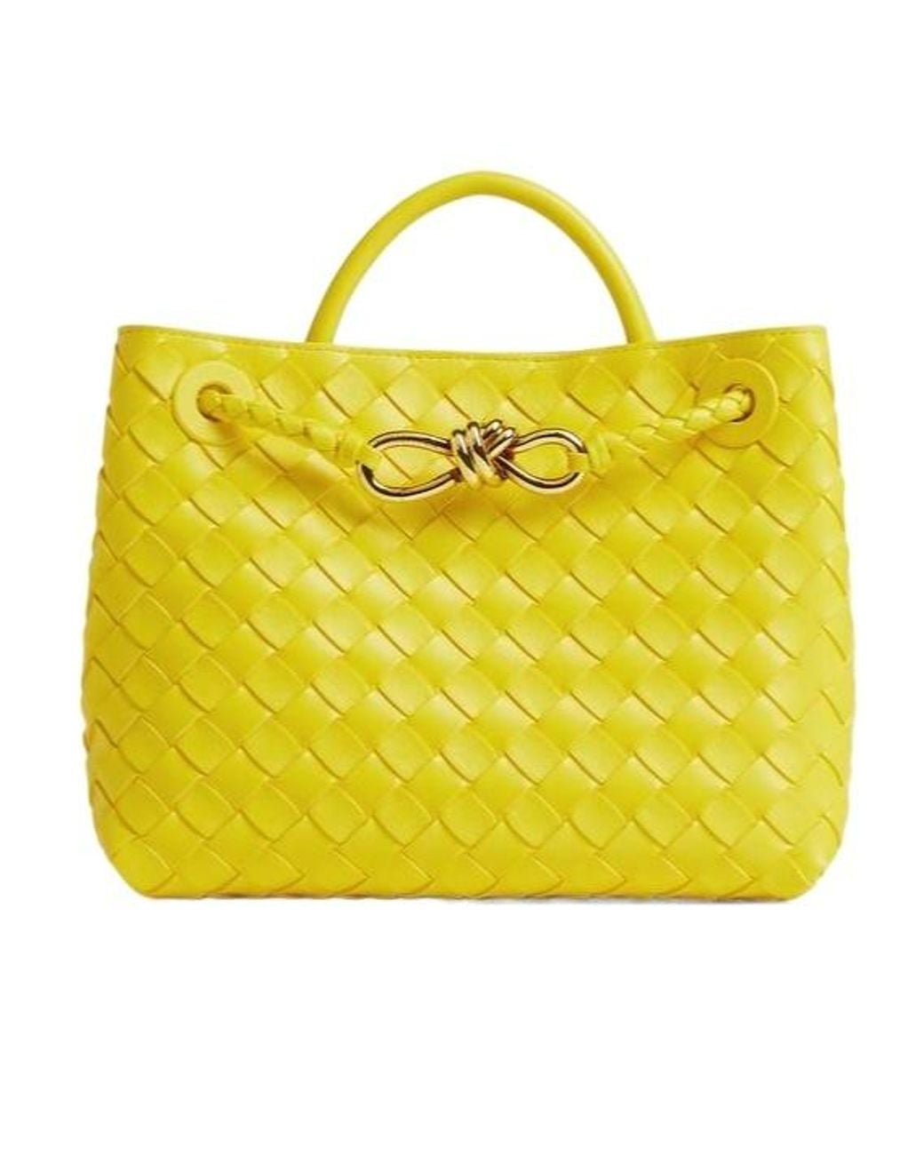 Bottega Veneta Yellow Andiamo Small Tote Bag