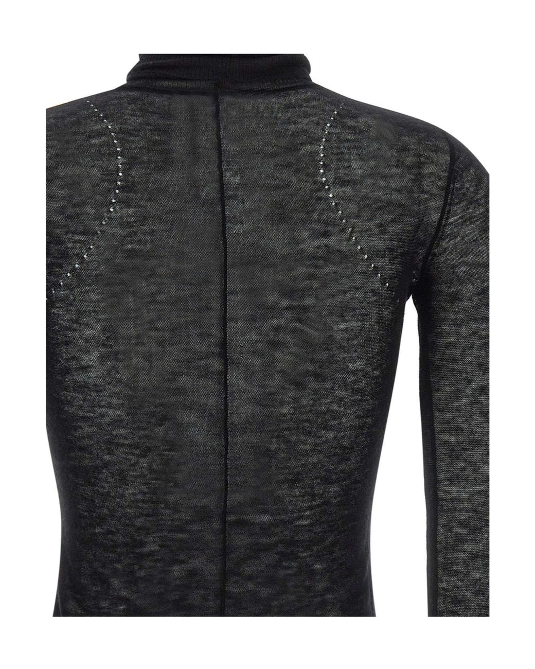 Elisabetta Franchi Black Sheer Turtleneck Knitted Sweater