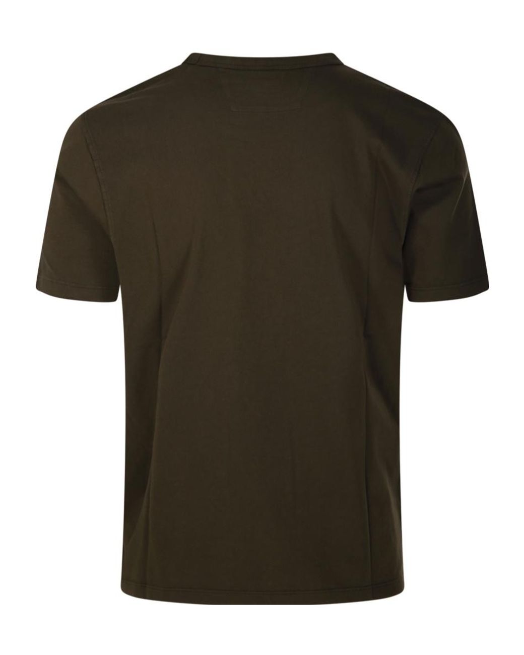 C P Company Green Logo Crew Neck T-Shirt for men