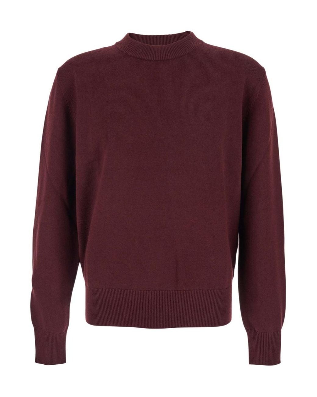 sunflower Red Long-Sleeved Crew Neck Sweater for men