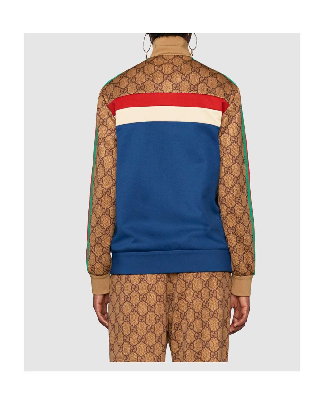 Gucci Blue Gg Technical Jersey Jacket
