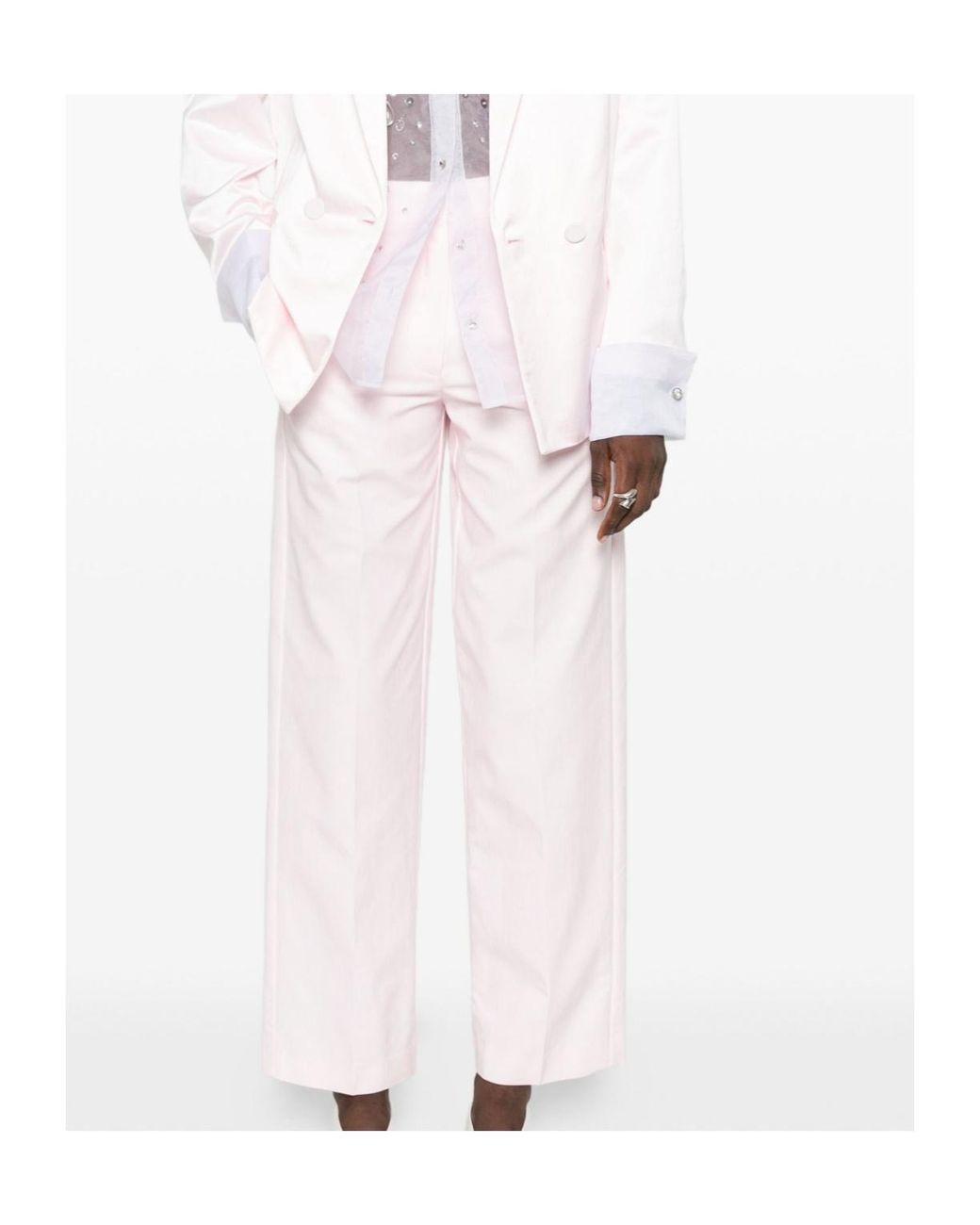 Forte_forte Pink Casual Trousers With Belt Loops