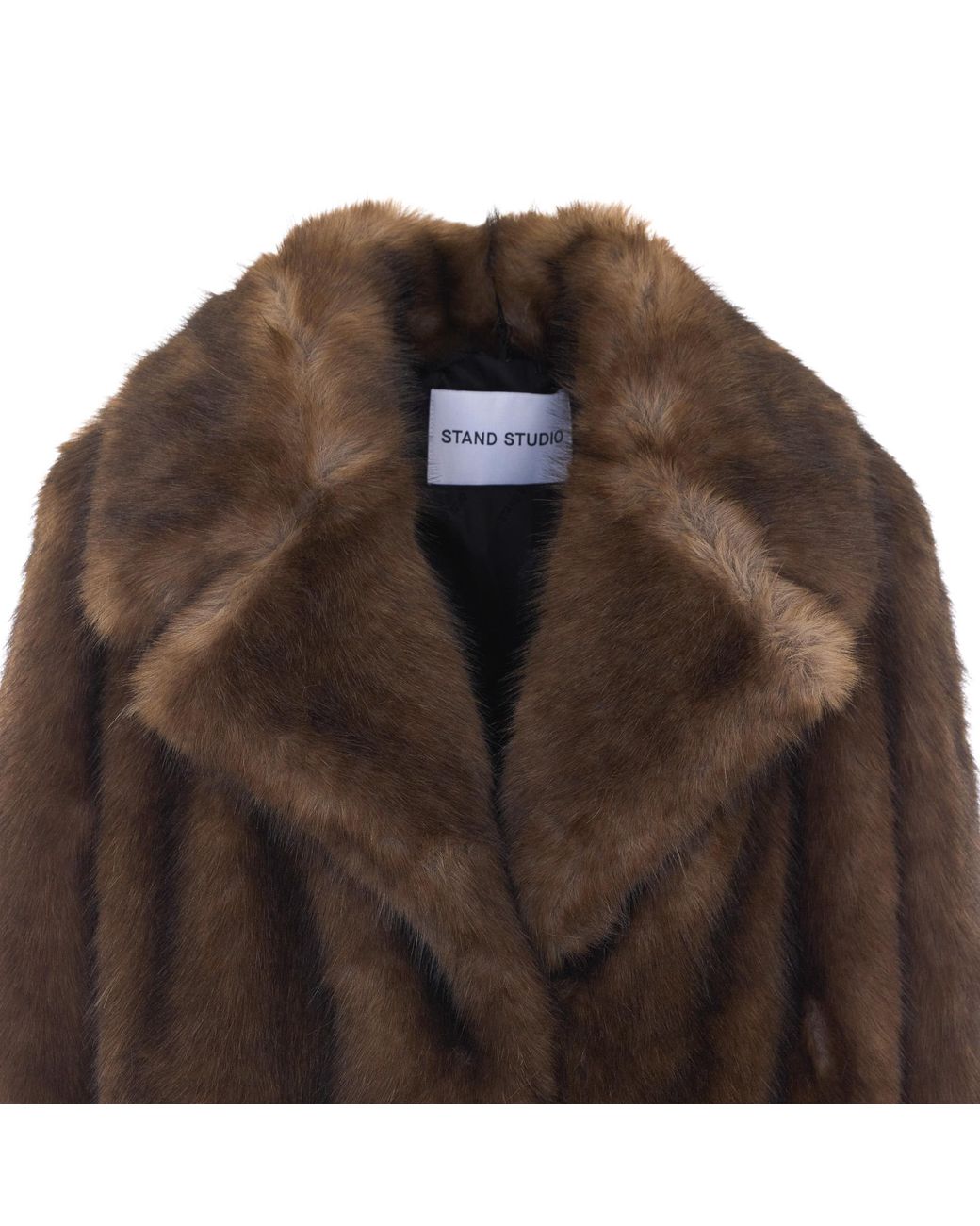 Stand Studio Brown Faux Fur Oversized Coat
