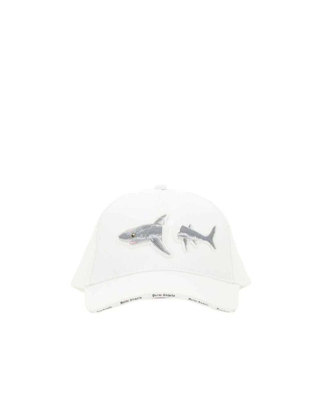 Palm Angels White Broken Shark Cap for men