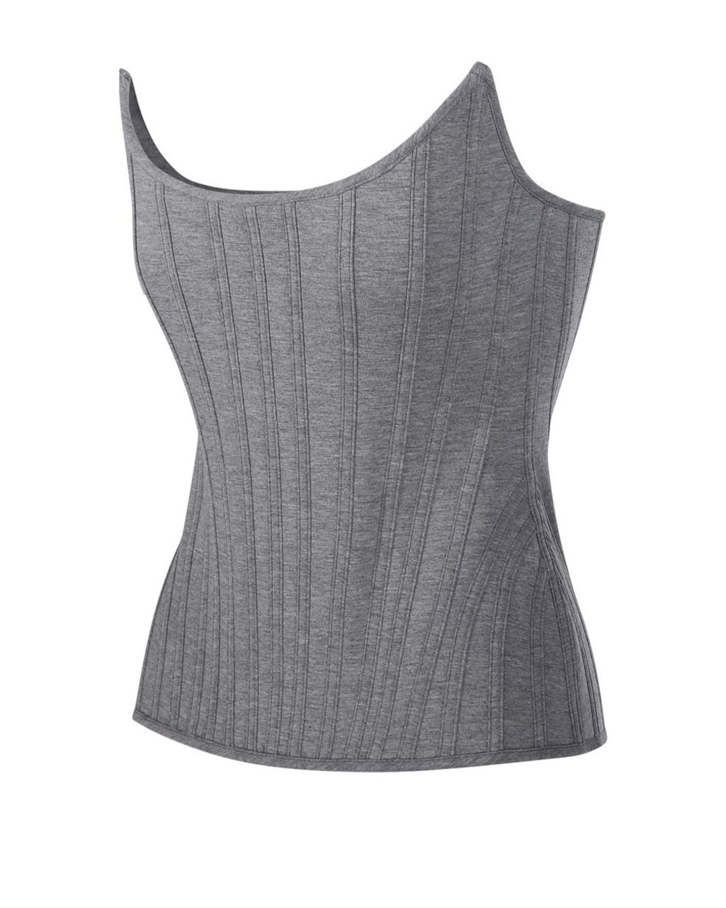 GIUSEPPE DI MORABITO Gray Ribbed Bustier Top