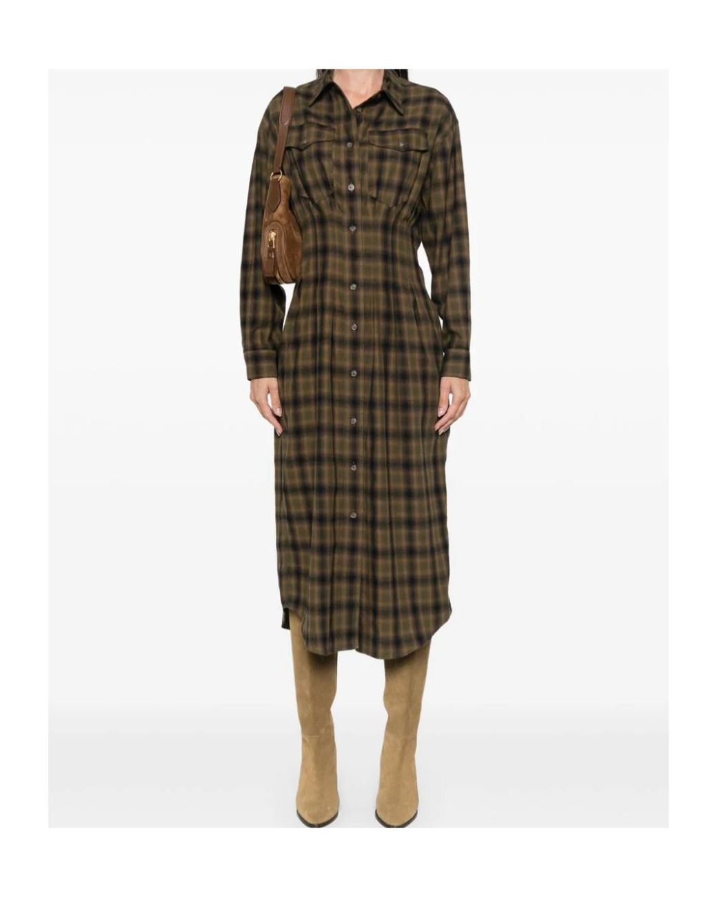 Isabel Marant Black Isabel Marant Étoile Timea Checked Shirt Dress