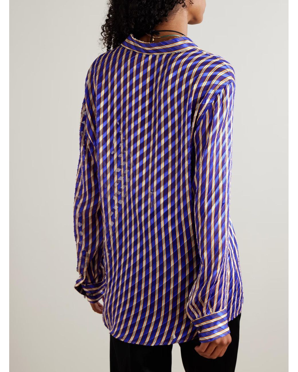 Dries Van Noten Purple Clavelly Striped Shirt