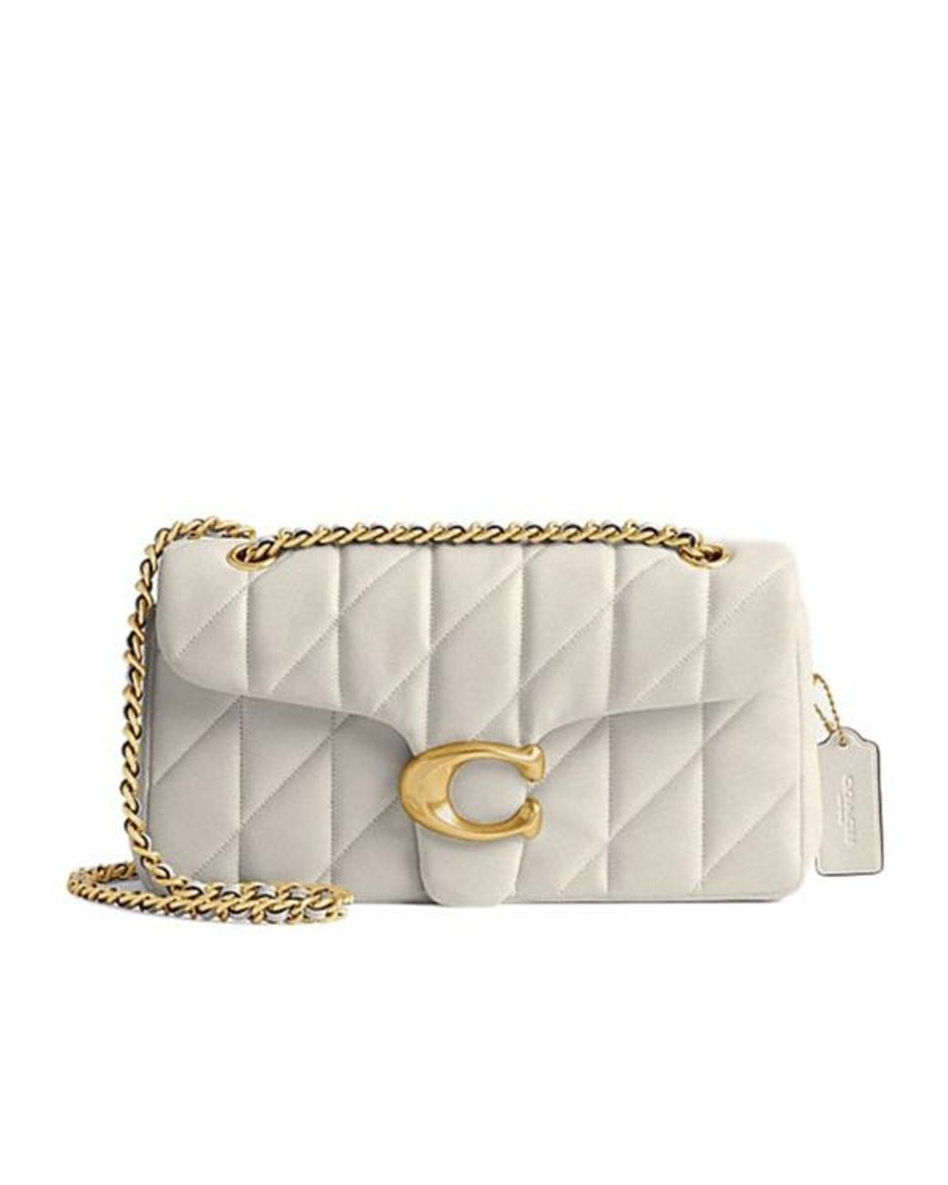 COACH Natural Tabby 26 Logo Plaque Quilted Crossbody Bag