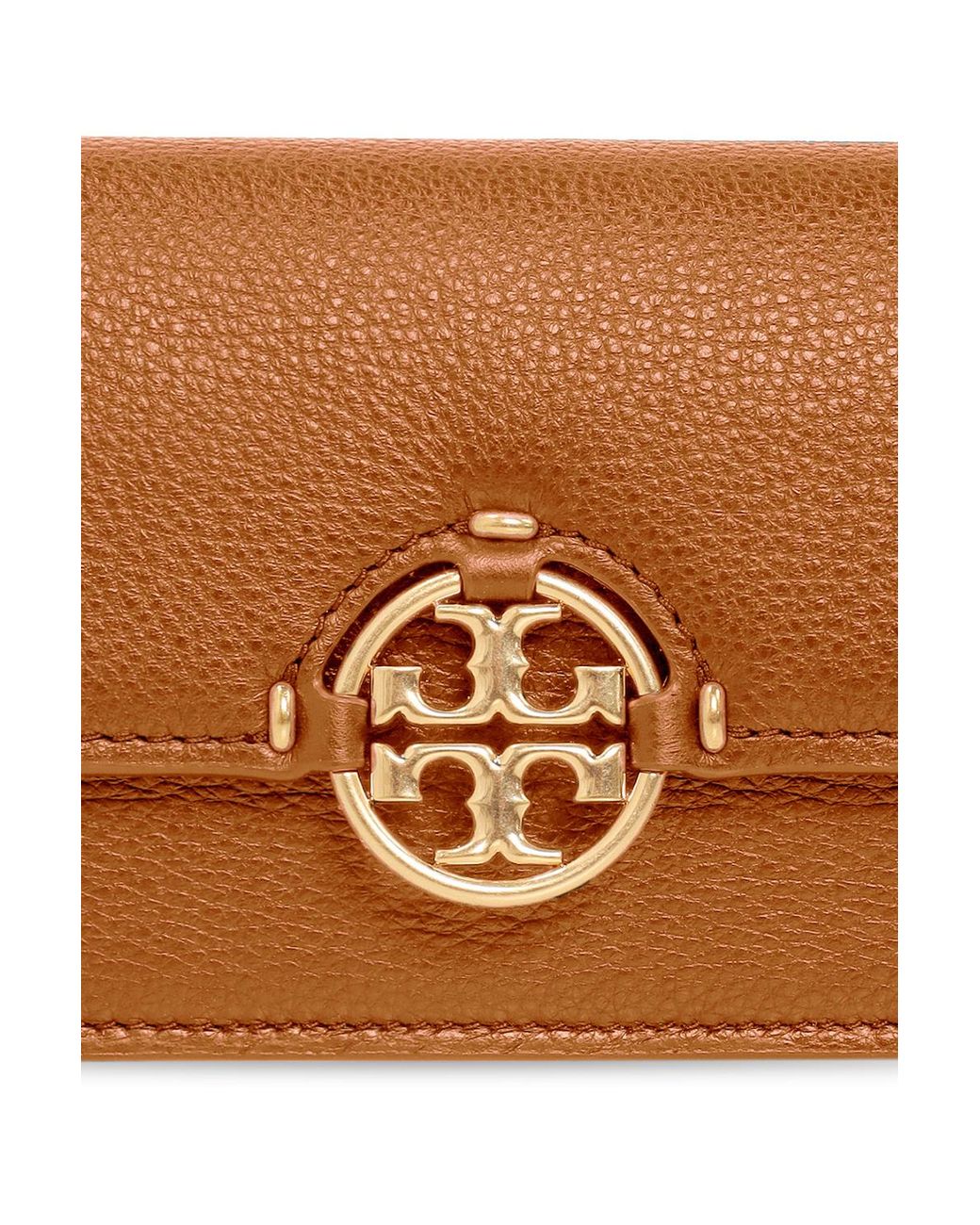 Tory Burch Brown Logo-Plaque Leather Satchel Bag