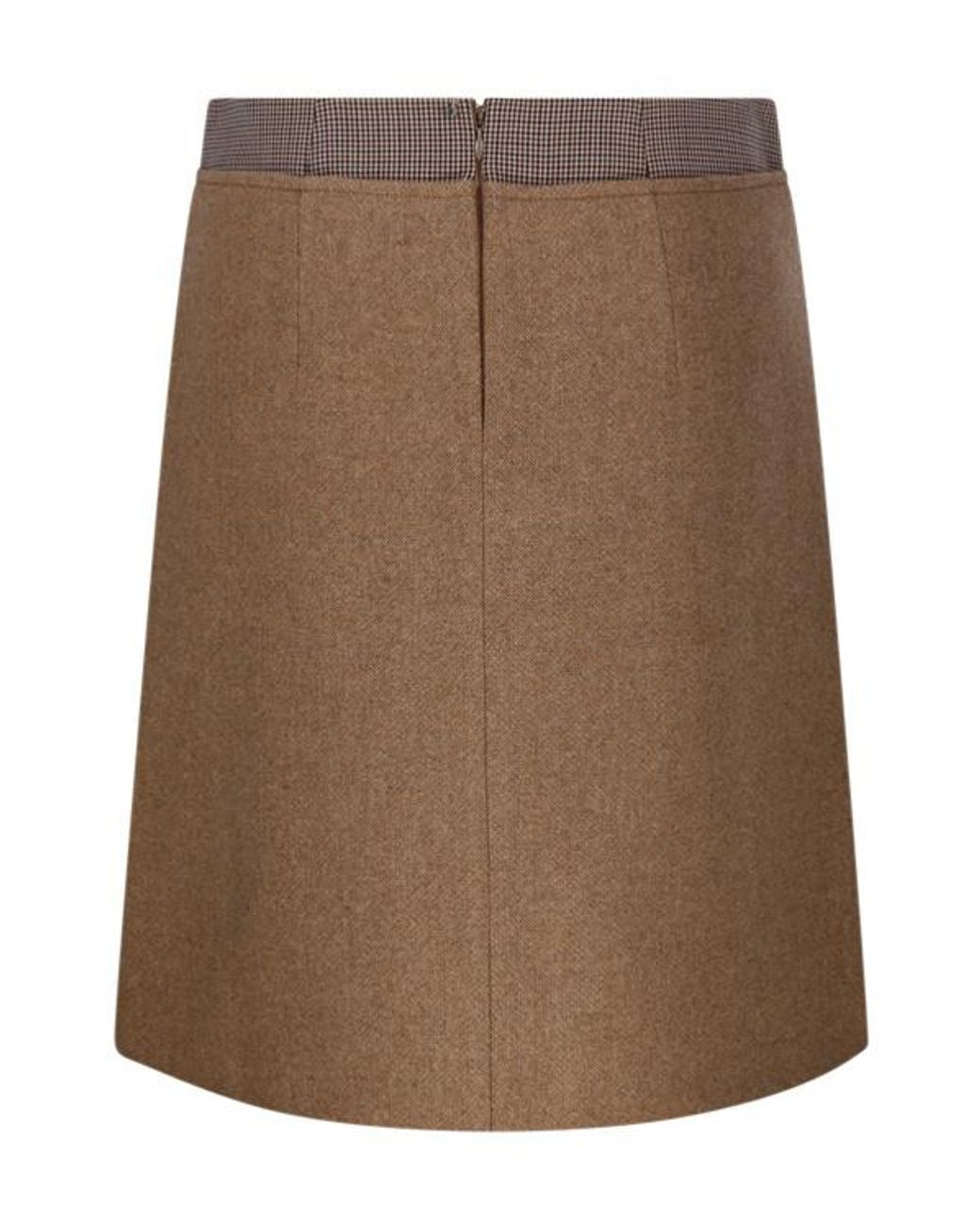 Sportmax Brown Riga Checked Waist Mini Skirt