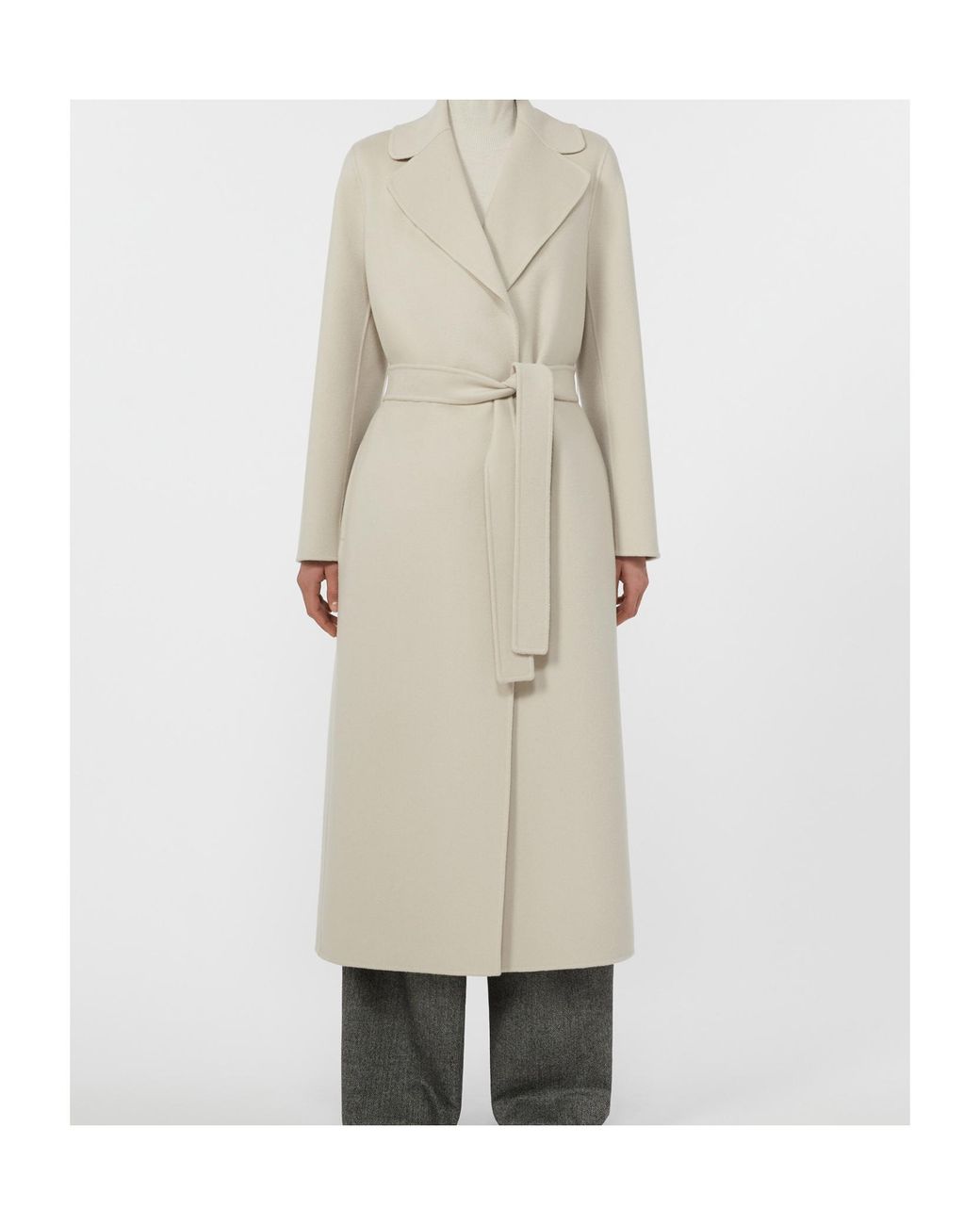 Max Mara Gray 'S Poldo Belted Long-Sleeved Coat