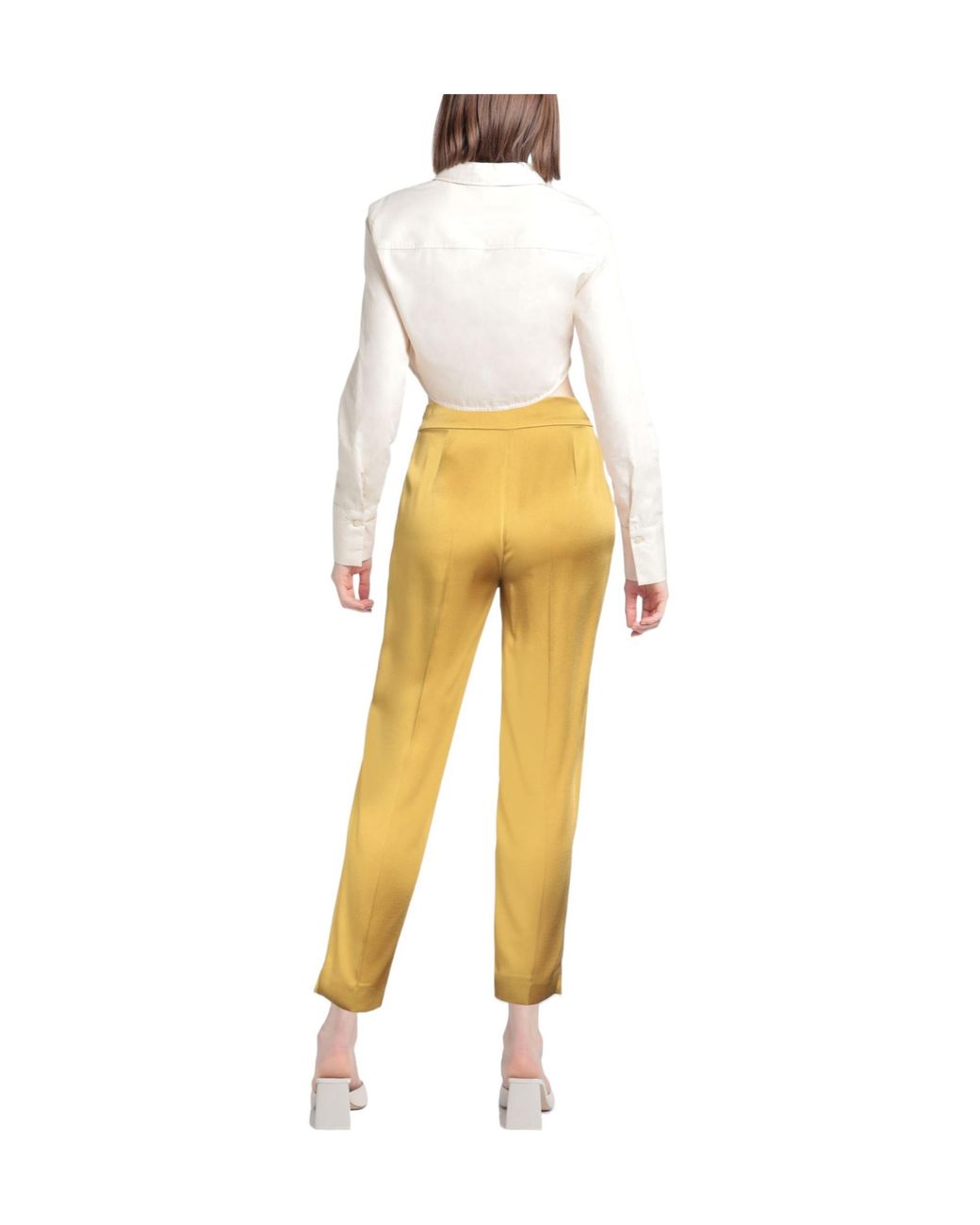 Max Mara Yellow Simple Tapered Long Pants