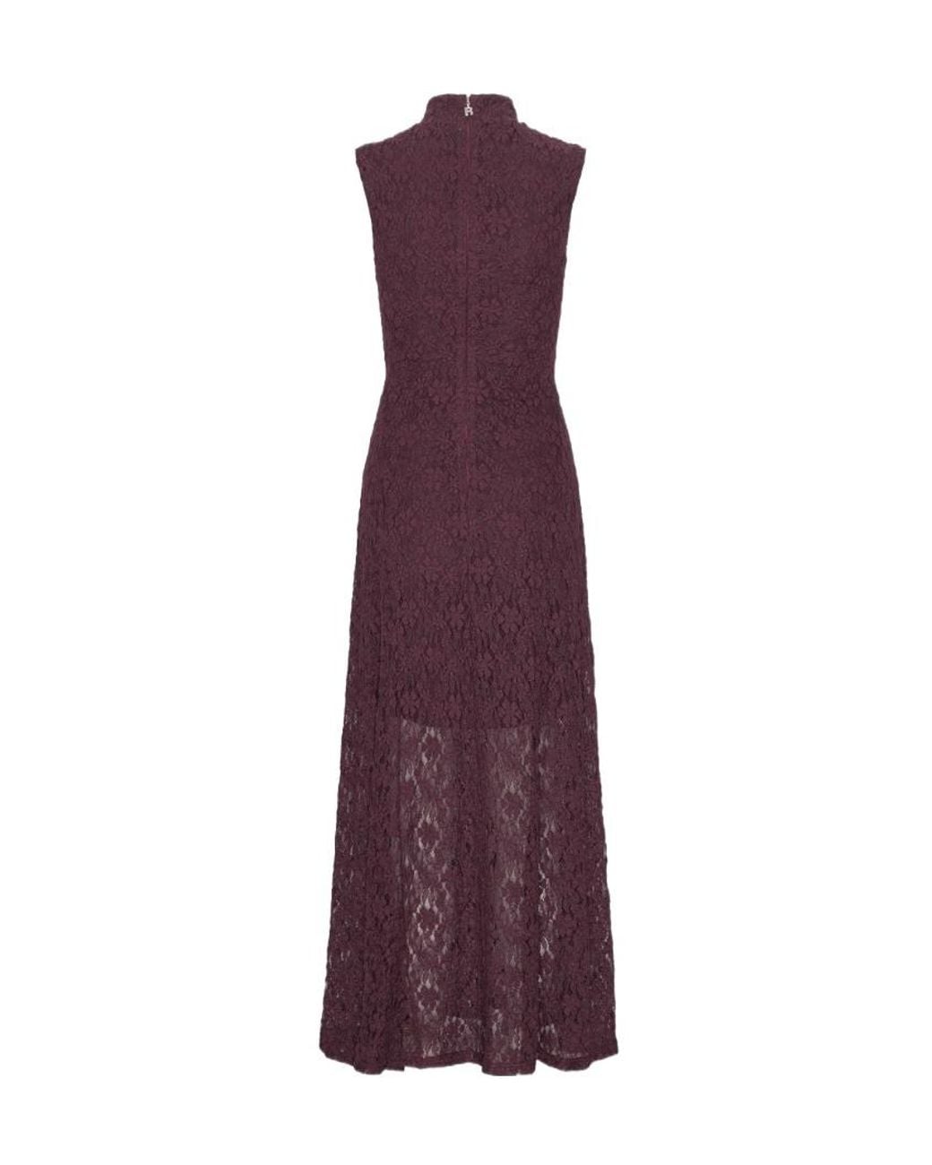ROTATE BIRGER CHRISTENSEN Purple Lace Flared Maxi Dress