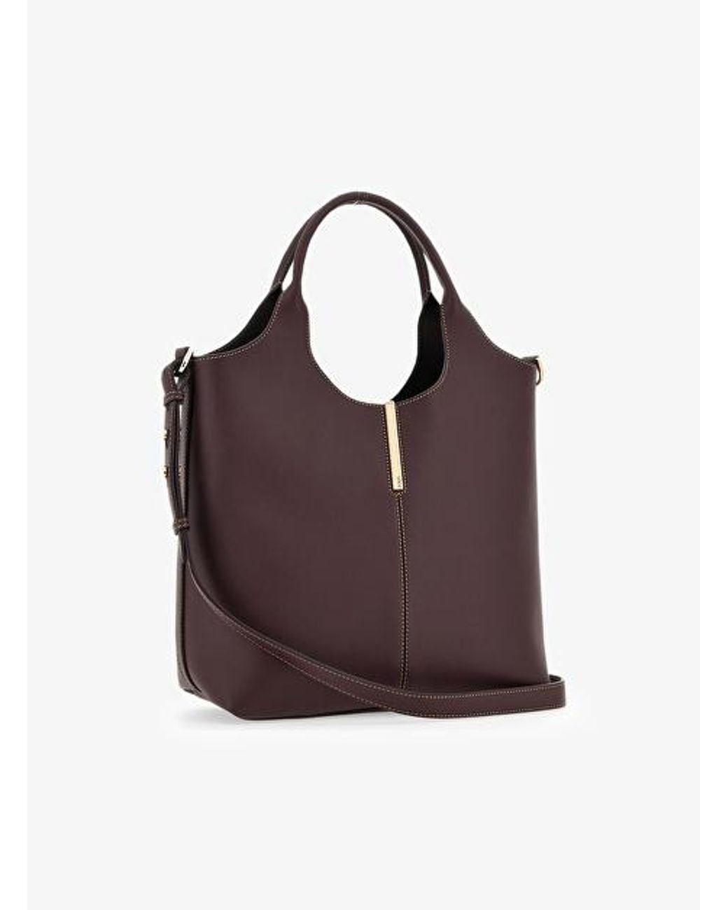 Tod's Purple Logo Engraved Mini Shopping Bag