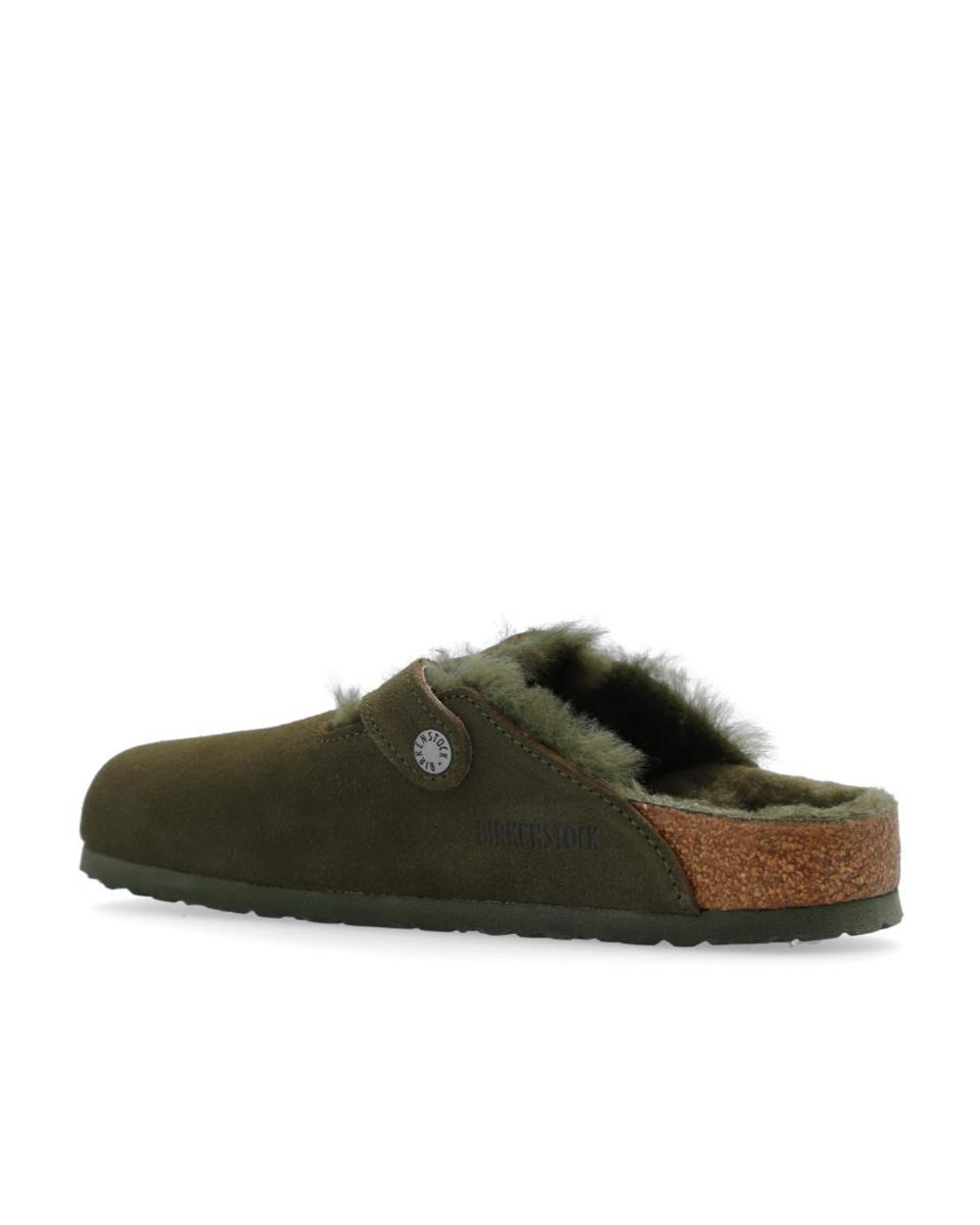 Birkenstock Green Boston Shearling Sandals