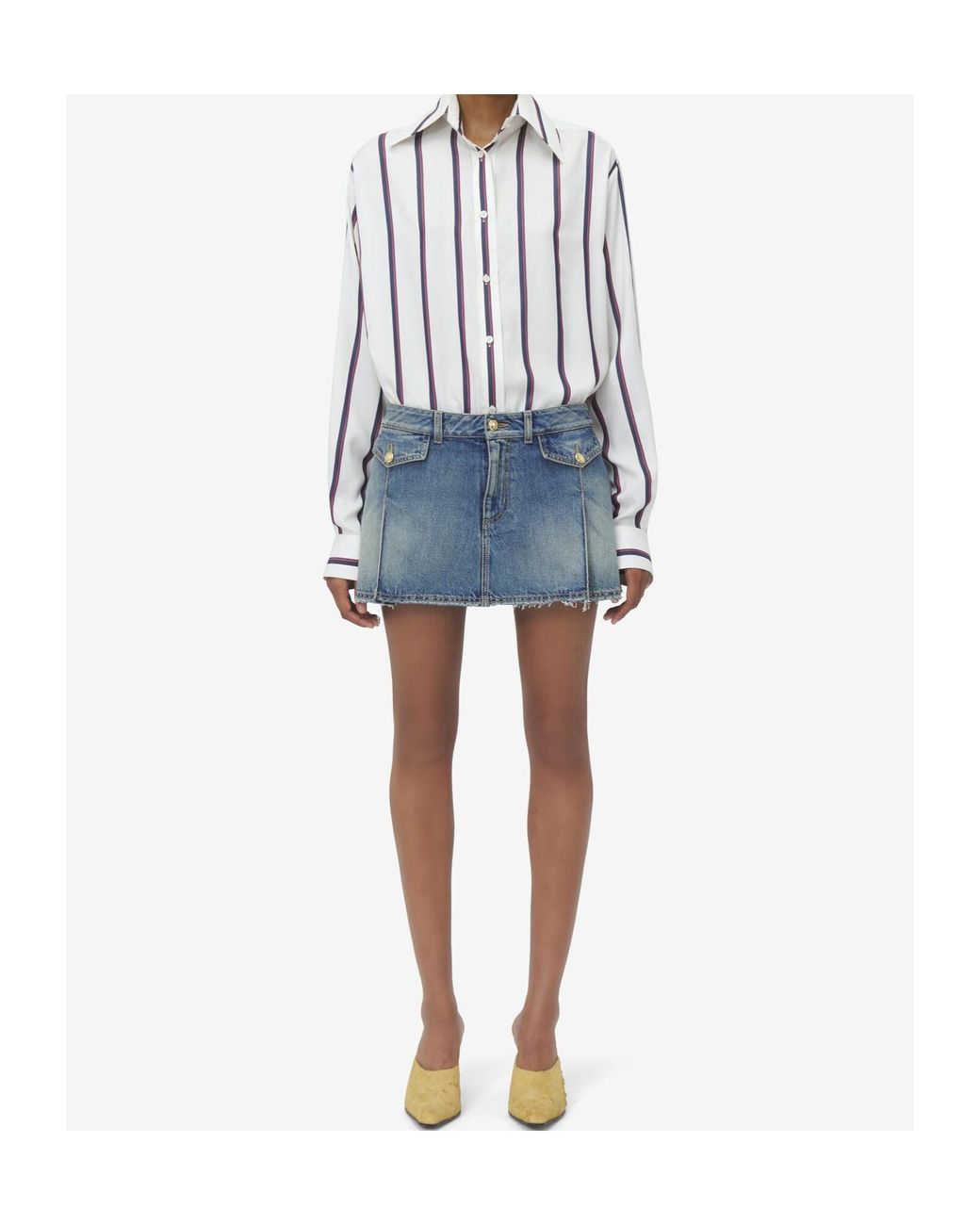 McQueen Blue Denim Mini Skirt