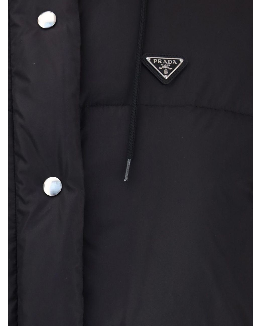 Prada Black Logo Plaque Padded Jacket
