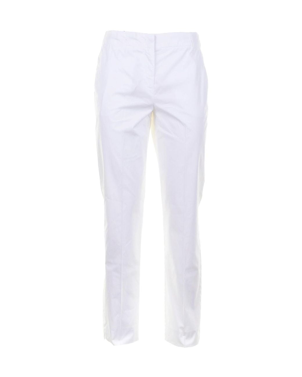 Marella White Straight-Leg Casual Trousers