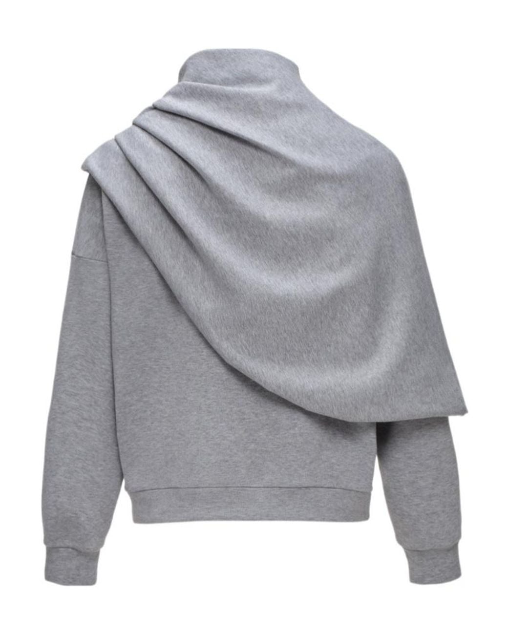 Magda Butrym Gray Draped Panel Sweatshirt