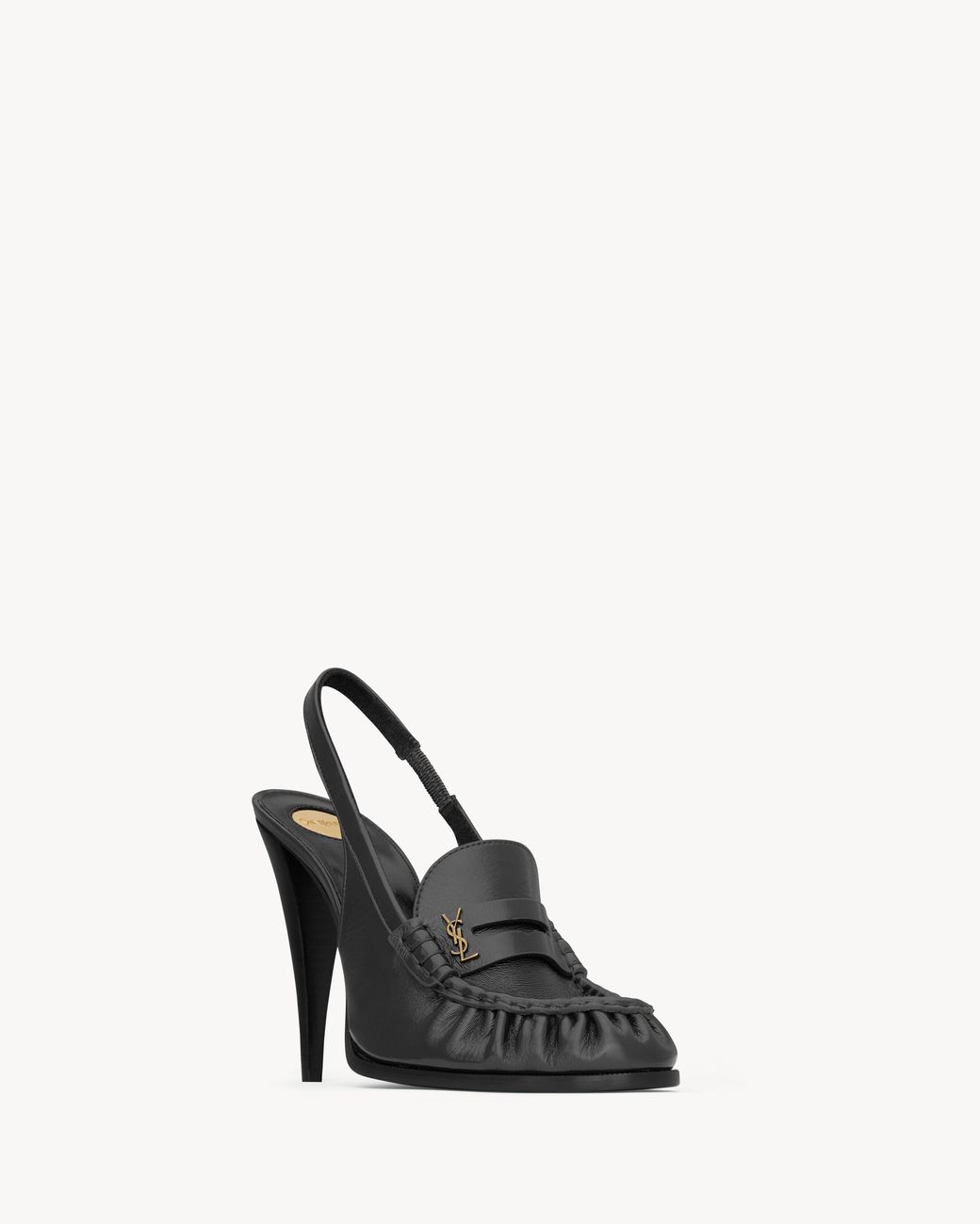 Saint Laurent Black Le Loafer Slingback Pumps
