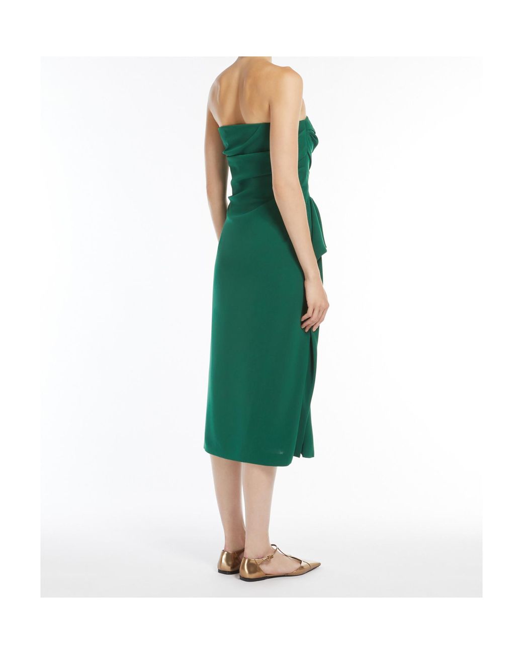 Max Mara Green Studio Acceso Strapless Midi Dress
