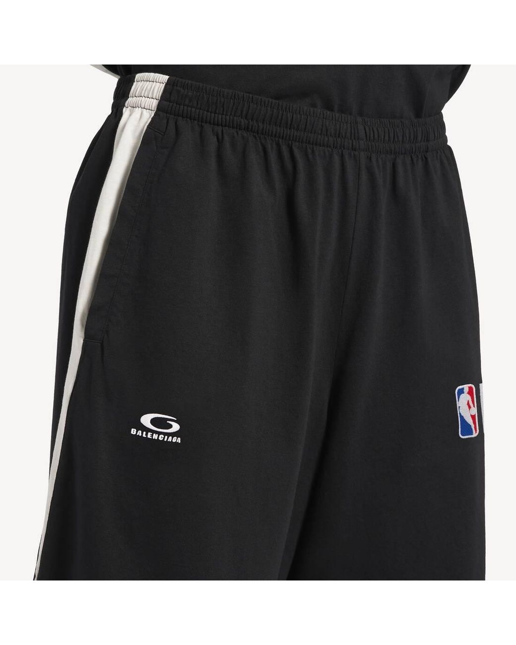 Balenciaga Black Nba Logo Basketball Shorts for men