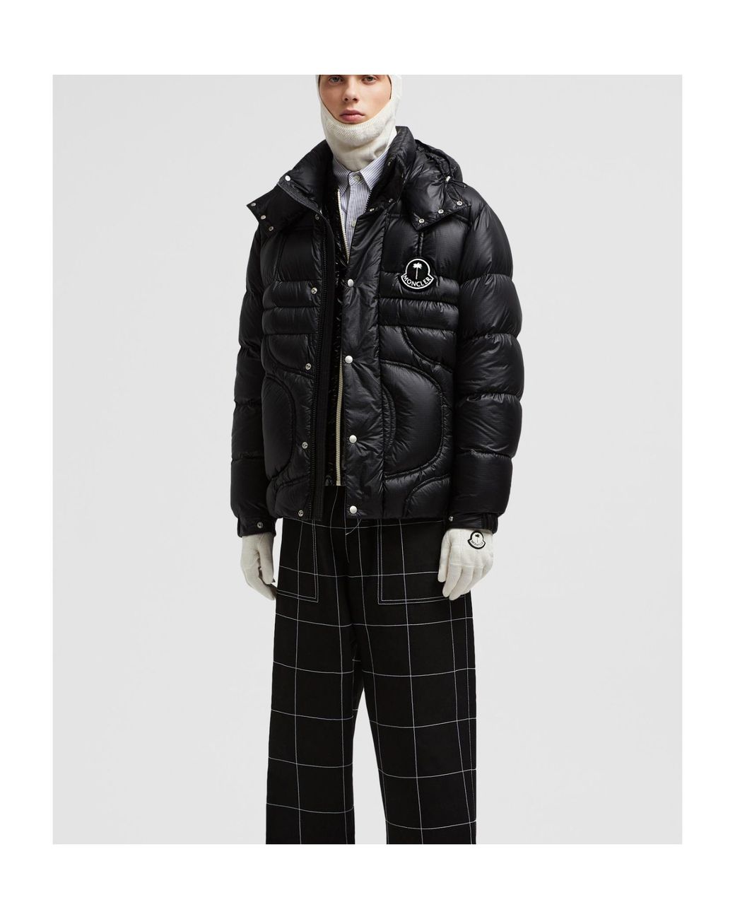 Moncler Black X Palm Angels Cherith Hooded Short Down Jacket