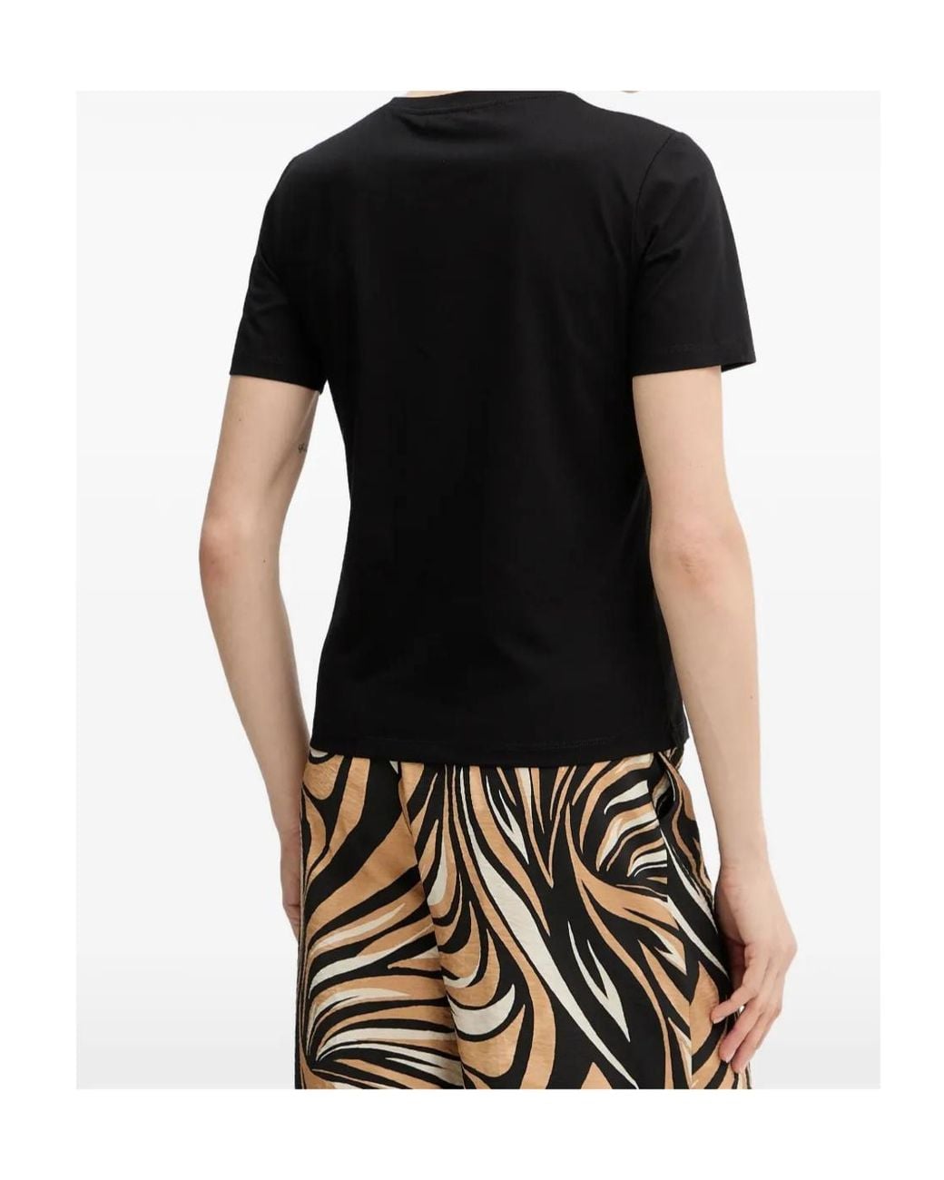 Twinset Black Floral-Motif T-Shirt