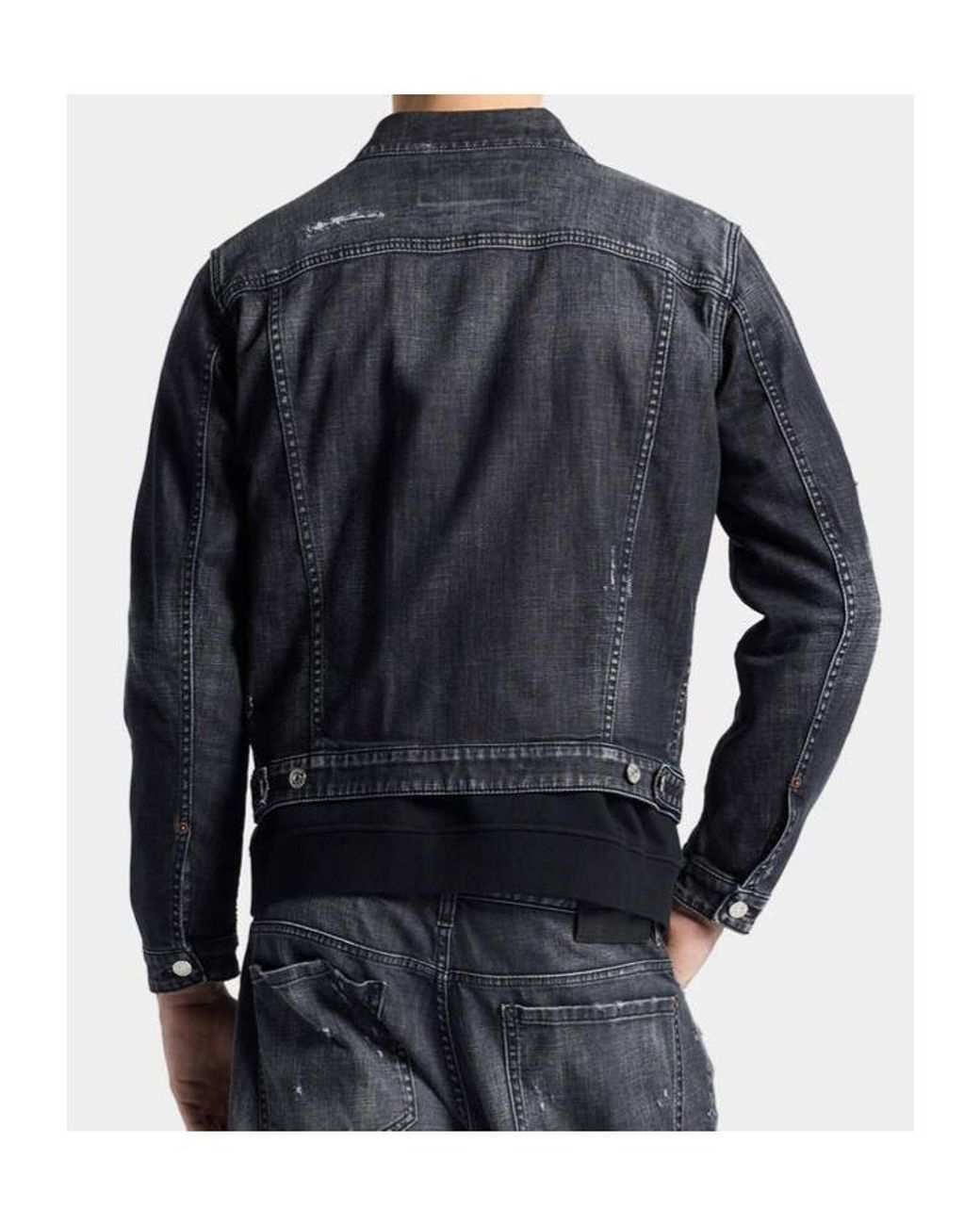 DSquared² Blue Distressed Denim Jacket for men