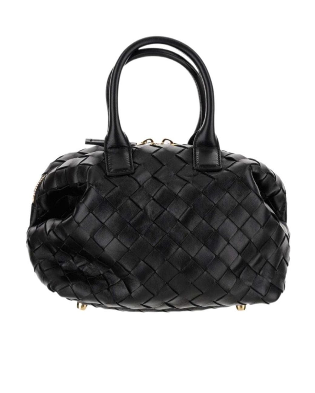 Bottega Veneta Black Small Intrecciato Bowling Bag