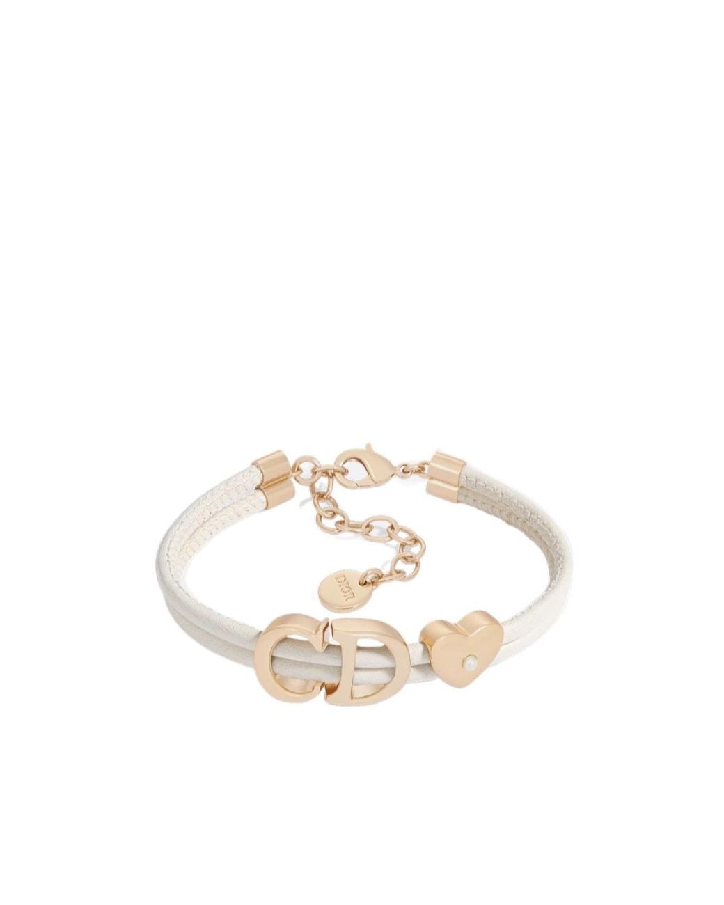 Dior White Saddle Leather Bracelet