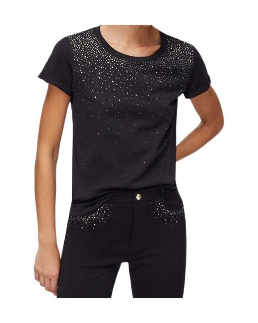 Liu Jo Blue Embellished T-Shirt