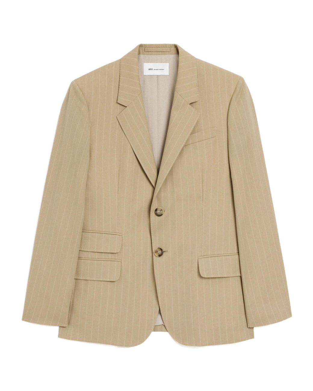 AMI Natural Ami Pinstriped Single-Vent Blazer for men