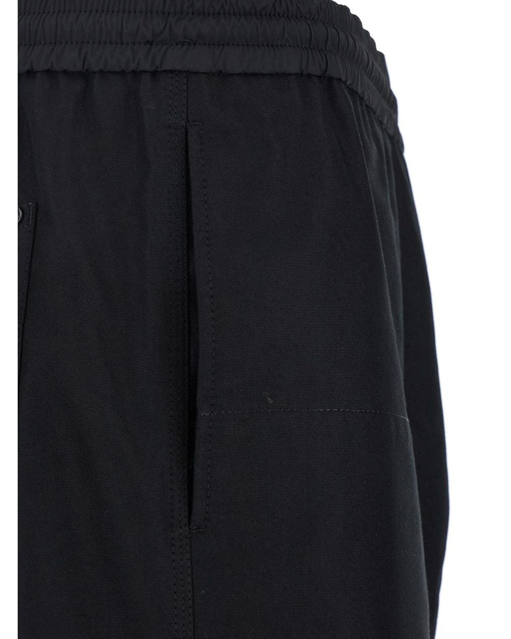 Moncler Black Logo Embroidered Tapered Leg Trousers for men