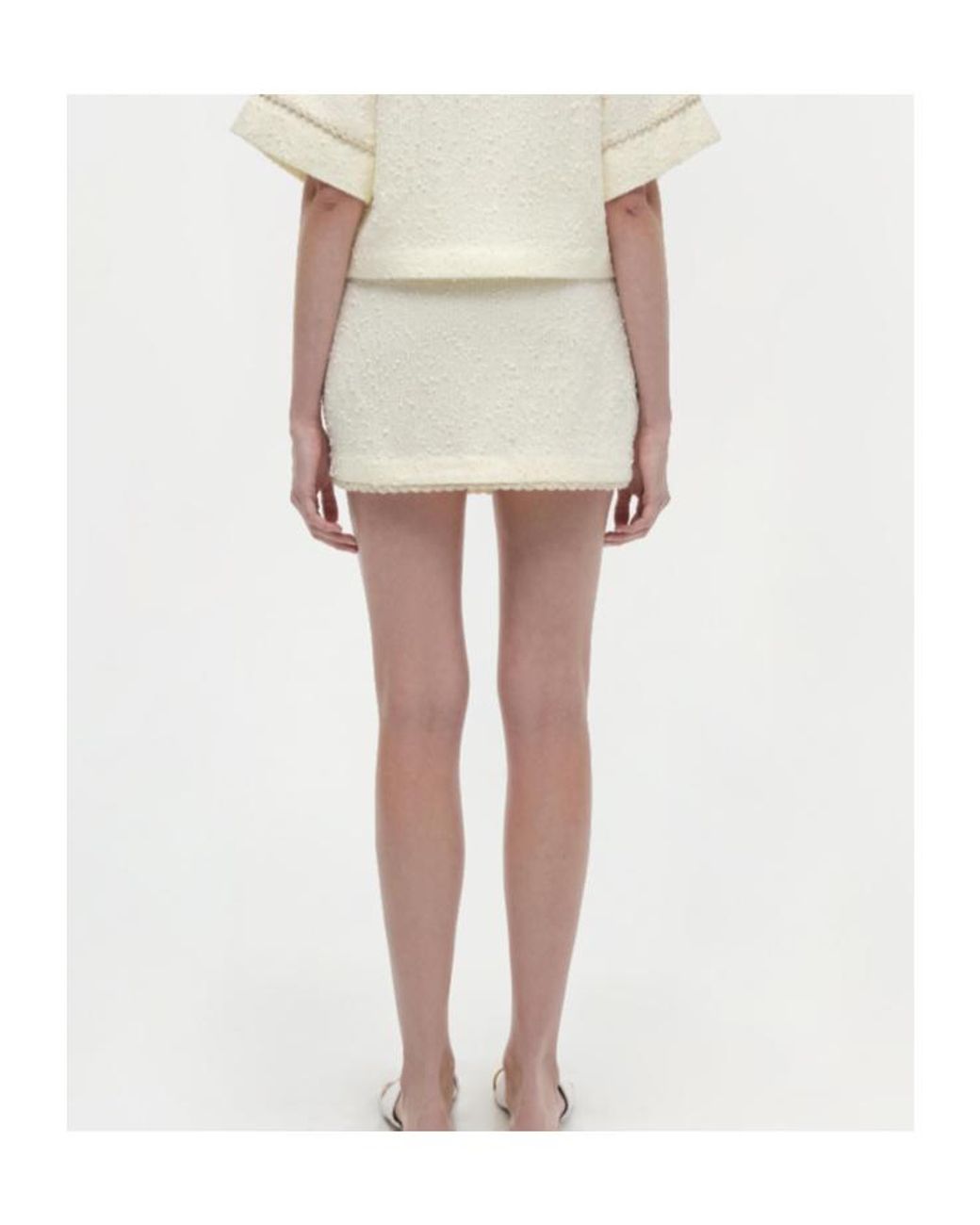 Jonathan Simkhai Natural Leighton Mini Skirt