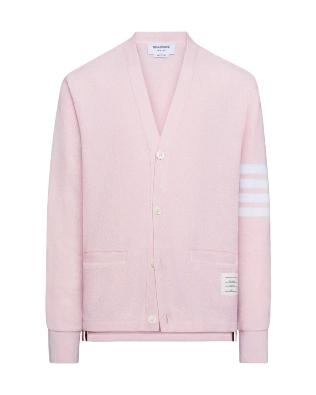 Thom Browne Pink Textured Pique Cardigan for men