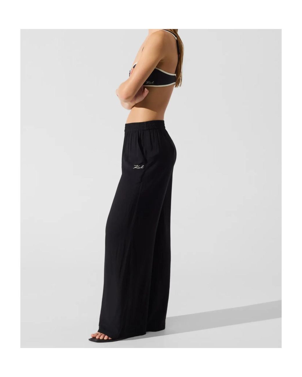 Karl Lagerfeld Black Logo Detail Track Pants