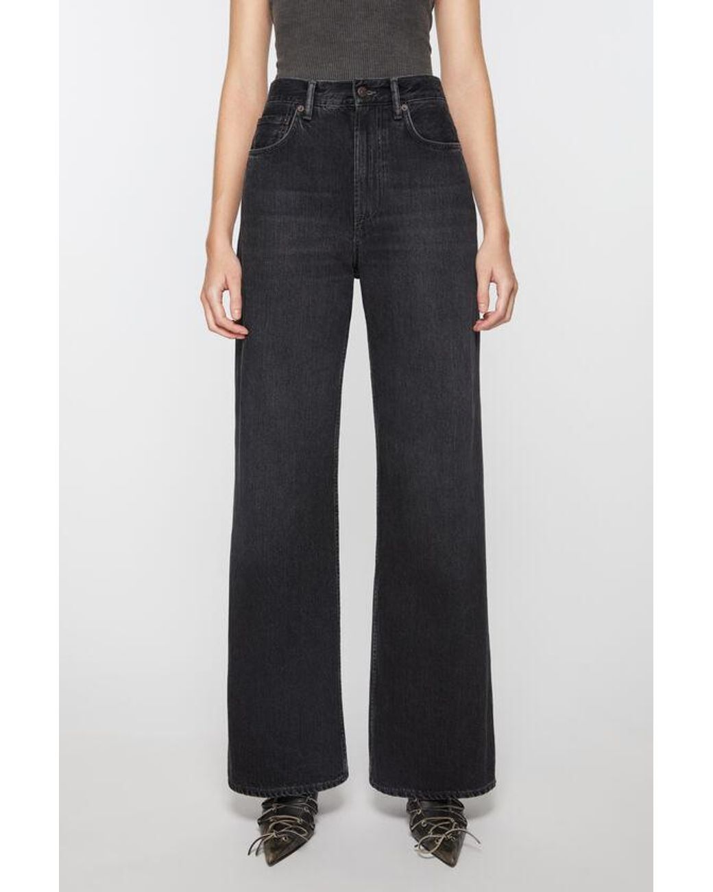 Acne Blue Relaxed Fit Flared Jeans