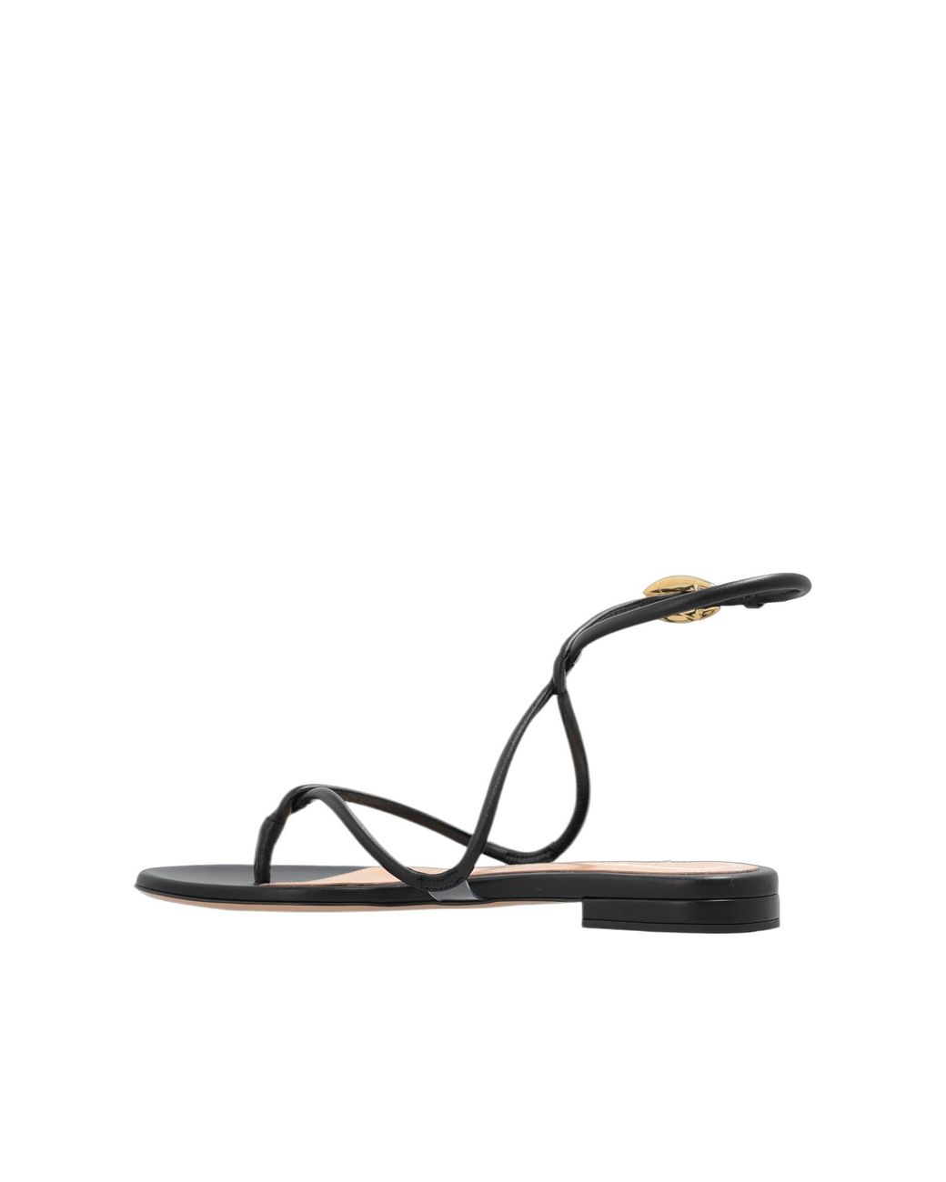 Gianvito Rossi Metallic Mamba Thong Strap Sandals