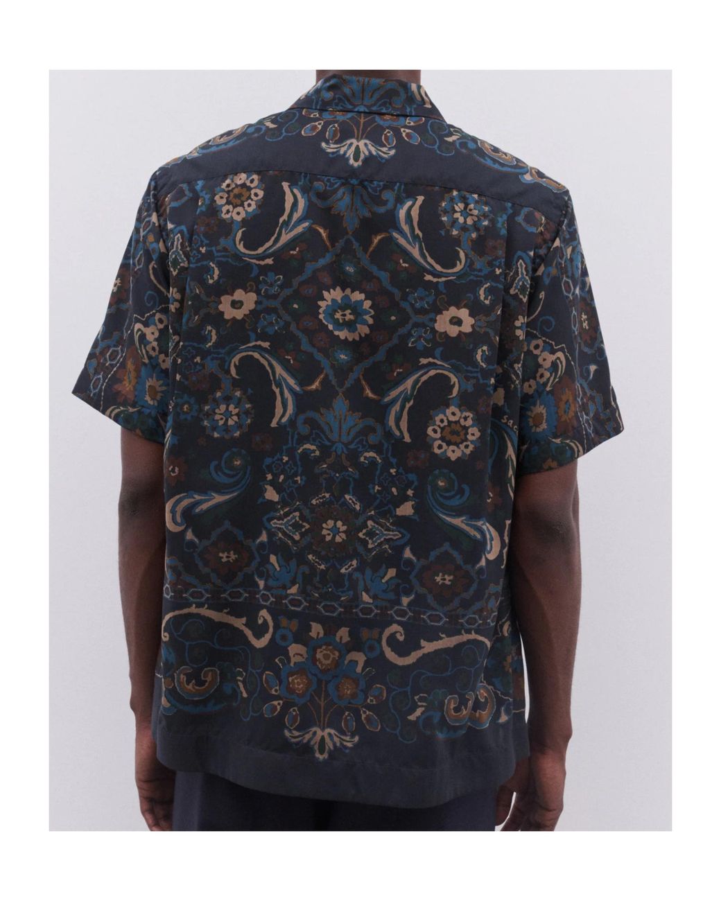 Sacai Blue Paisley-Pattern Pocket Shirt for men