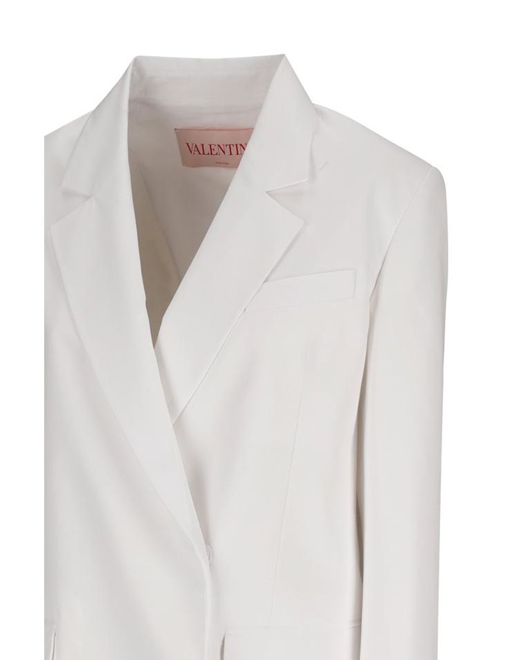 Valentino White Double-Breasted Long-Sleeved Jacket