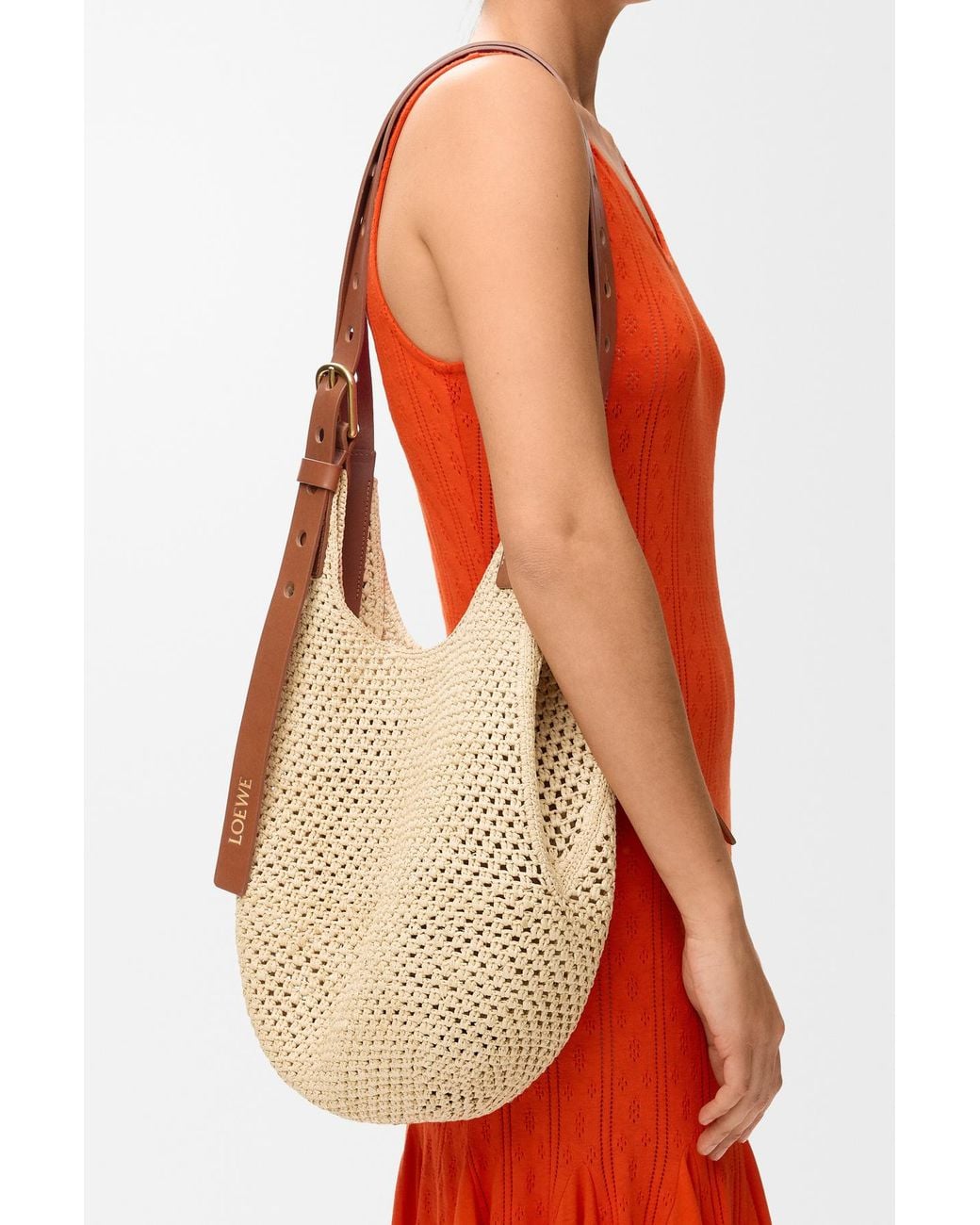Loewe Natural Paulas Ibiza Punch Hole Shoulder Bag