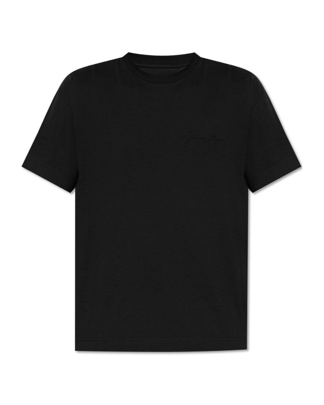 Givenchy Black Logo Embossed Crewneck T-Shirt for men