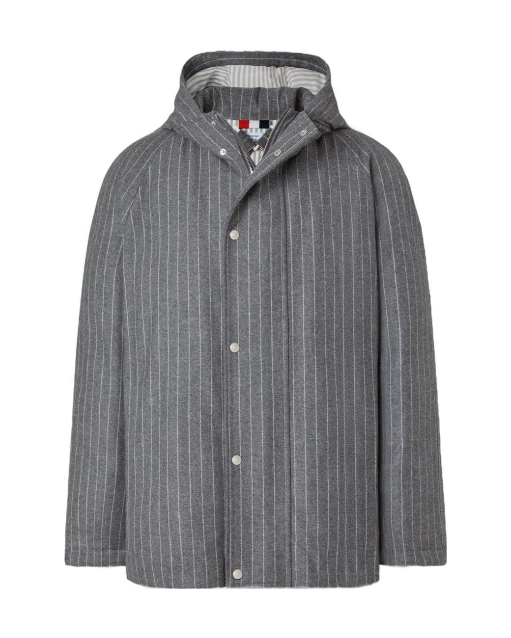 Thom Browne Gray Browne 65 Flannel Cropped Football Parka for men