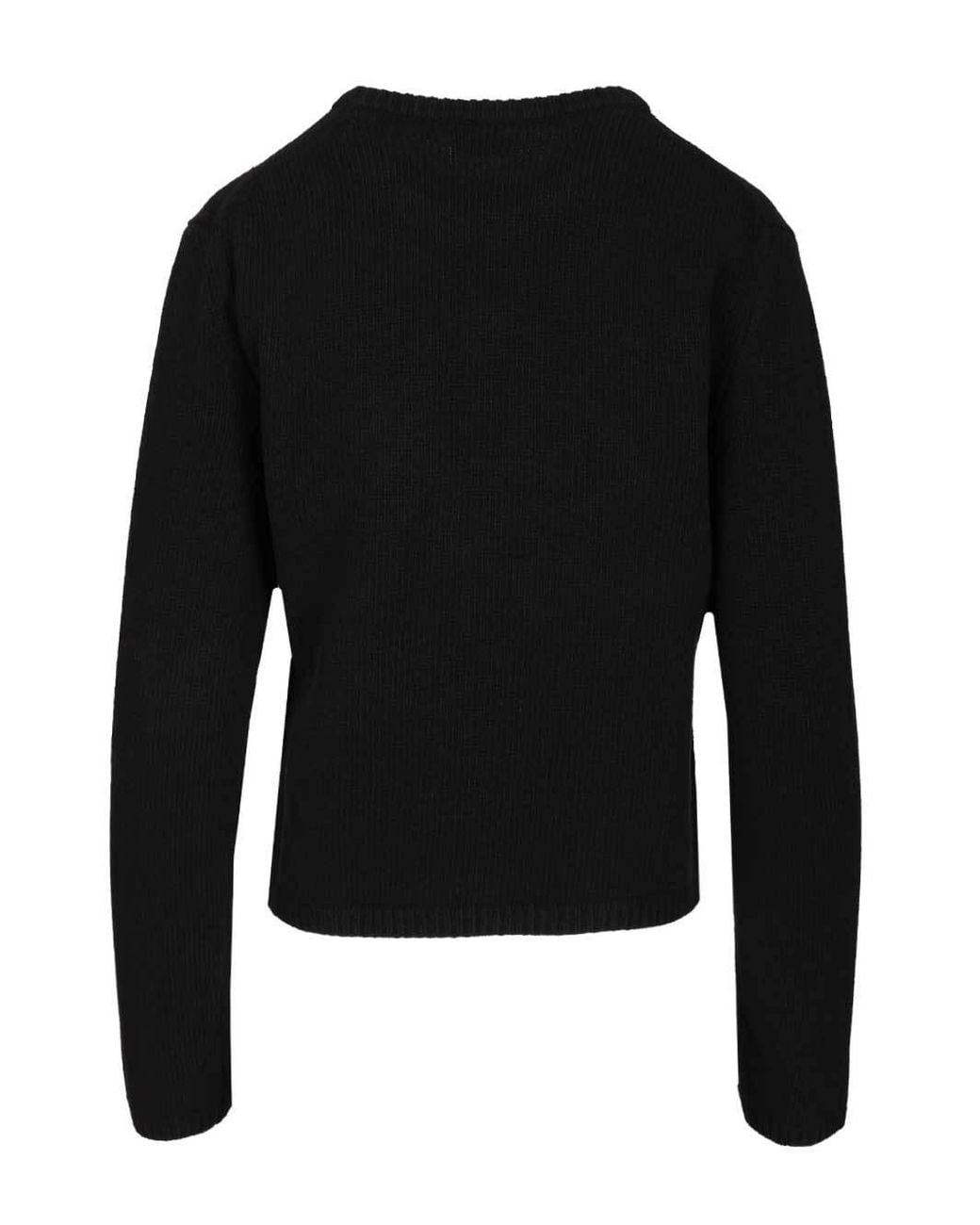 Moncler Black Logo Detailed Crewneck Jumper
