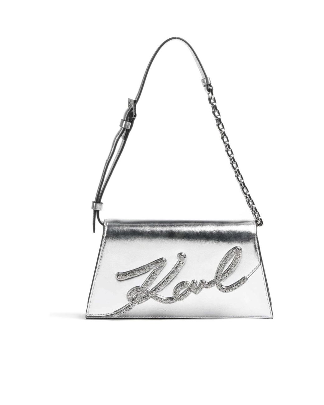 Karl Lagerfeld White Logo Shoulder Bag