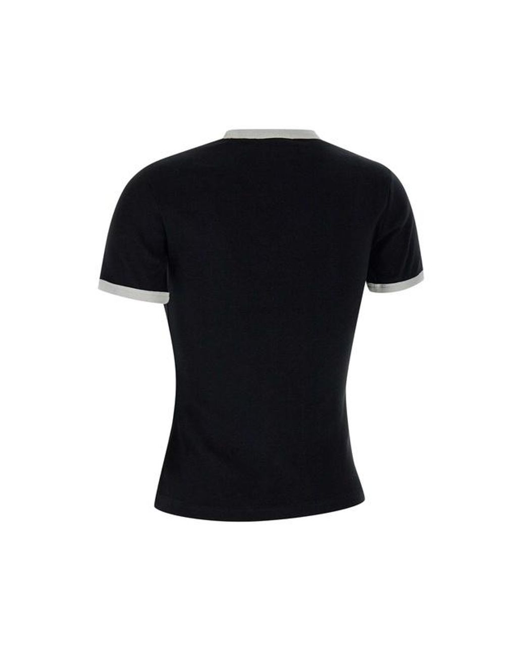 Courreges Black Courrèges Contrast Trim Logo T-Shirt